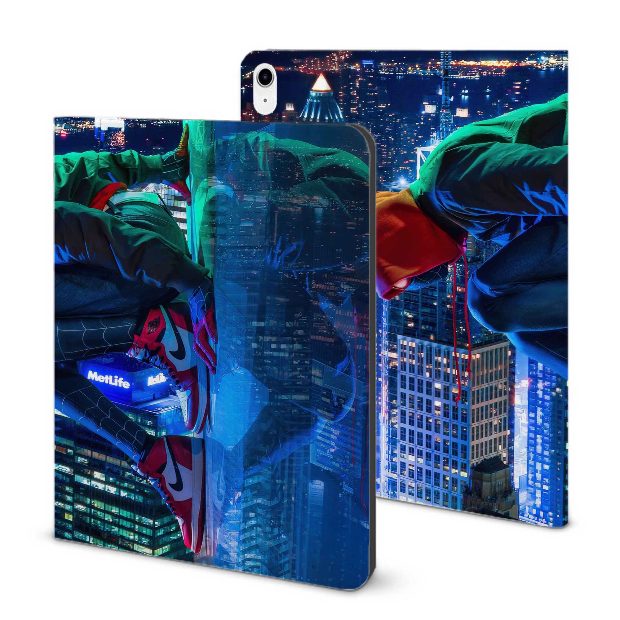 （画像用） Spider Man スパイダーマン IPad ケース ブック型 PUレザー TPU 耐衝撃 軽量 薄型 ペン収納なし 全面保護 IPad 各モデル対応